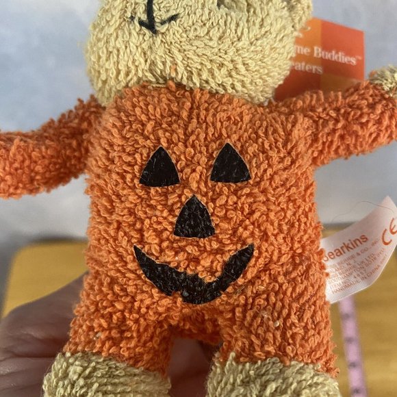 Vintage 4" RUSS BERRIE TERRY BEAR MINI pumpkin Stuffed Plush BEAN BAG - Picture 7 of 7